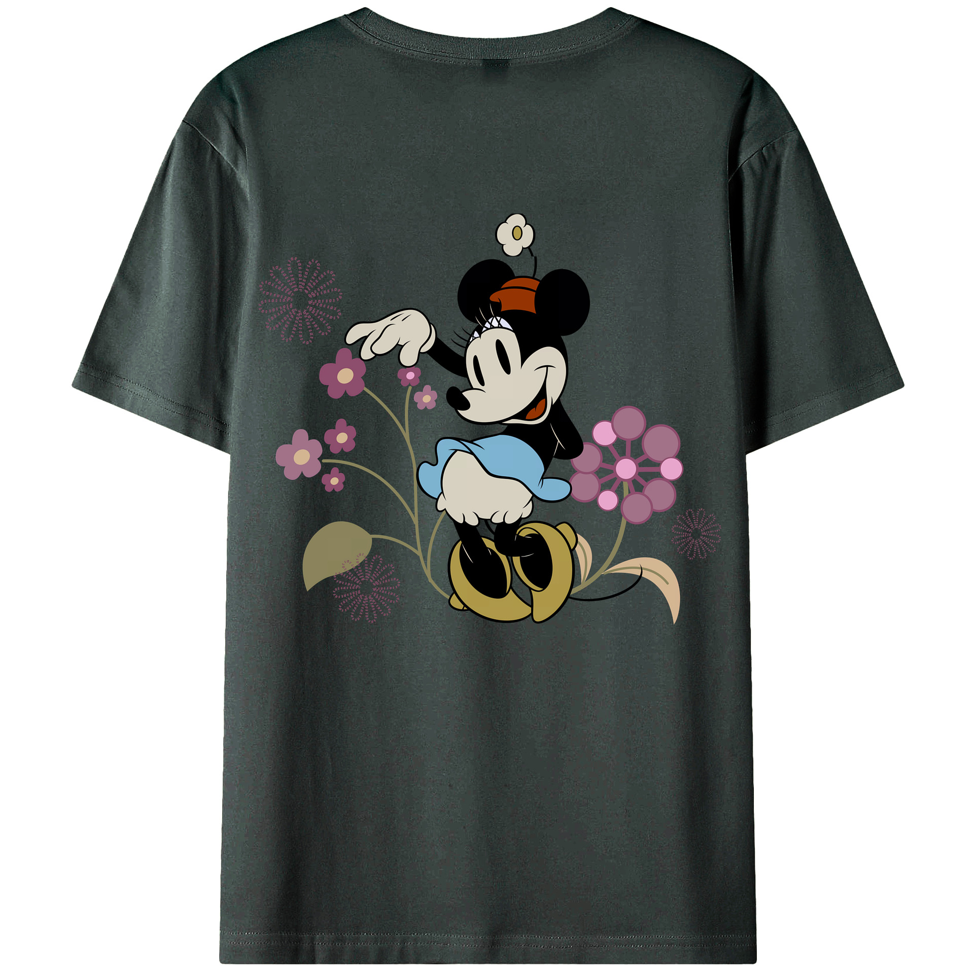 ミッキーマウス Mickey Mouse 綿100％ メンズ半袖Tシャツ（バックプリント） 通気性